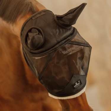 Masques anti-mouches Kentucky Skin Friendly avec oreilles Noir