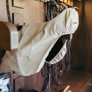 Housse de Selle avec plaque en or Kentucky Beige