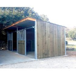 Extension abri de prairie simple pente La Gée