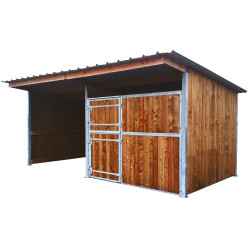 Extension abri de prairie simple pente La Gée