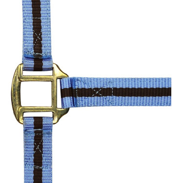 Licol nylon doublé cuir Norton Bleu ciel / noir Licol nylon doublé cuir Norton Bleu ciel / noir