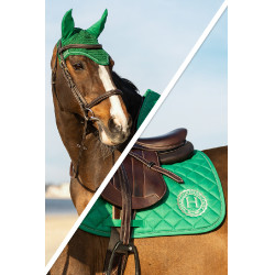 Zadeldoek Sunny en muts Funny Harcour pack Groen / lichtgoud
