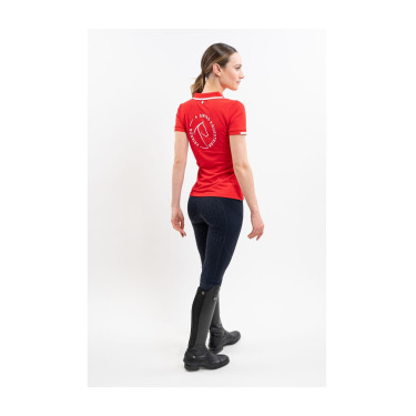 Polo Harcour Douve dames Swiss Equestrian Friends Rood