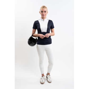 Wedstrijdpolo Harcour Paris dames Marine Marineblauw