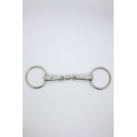 Mors simpel dubbel gebroken ring 20 mm Harcour Roestvrij staal Grijs