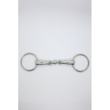 Mors simpel dubbel gebroken ring 20 mm Harcour Roestvrij staal Grijs