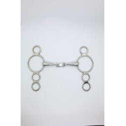 Paardrijbit Pessoa 3 Ringen Dubbel Gebroken