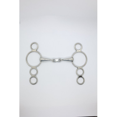 Mors Pessoa 3 ringen dubbel gebroken platte schakel 18 mm Harcour Roestvrij staal Grijs