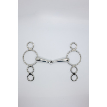 Mors Pessoa 3 anneaux 18 mm Harcour Inox Gris