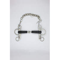 Mors Pelham caoutchouc Harcour Inox Gris