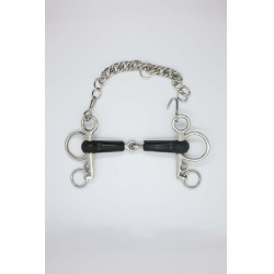 Mors Pelham caoutchouc Harcour Inox Gris
