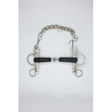 Mors Pelham caoutchouc Harcour Inox Gris