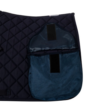 Trekking zadeldek katoen met zakken Marine Marineblauw