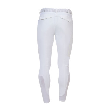 Pantalon homme slim fit Equestro Ridertechnology coutures thermosoudées Blanc