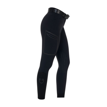 Pantalon slim fit femme Equestro Ridertechnology coutures thermosoudées Noir Pantalon slim fit femme Equestro Ridertechnology coutures thermosoudées Noir
