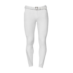 Pantalon homme slim fit Equestro Ridertechnology full grip Blanc