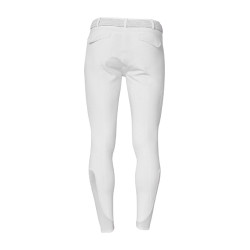 Pantalon homme slim fit Equestro Ridertechnology full grip Blanc