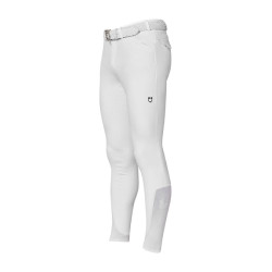 Pantalon homme slim fit Equestro Ridertechnology full grip Blanc