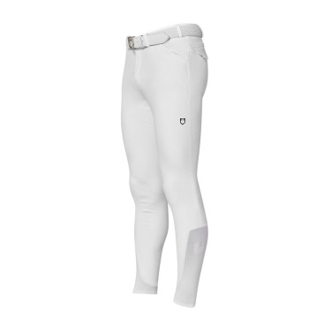 Slim fit herenrijbroek Equestro Ridertechnology full grip Wit