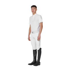 Pantalon homme slim fit Equestro Ridertechnology full grip Blanc