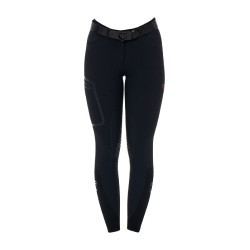 Pantalon slim femme Equestro Ridertechnology full grip Noir