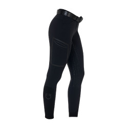 Pantalon slim femme Equestro Ridertechnology full grip Noir