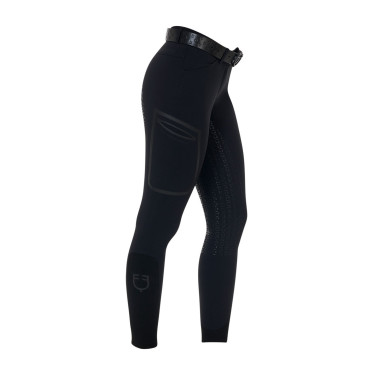 Pantalon slim femme Equestro Ridertechnology full grip Noir