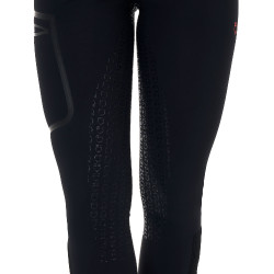 Pantalon slim femme Equestro Ridertechnology full grip Noir