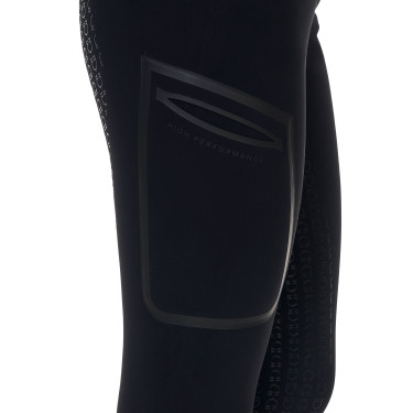 Pantalon slim femme Equestro Ridertechnology full grip Noir