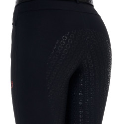 Pantalon slim femme Equestro Ridertechnology full grip Noir
