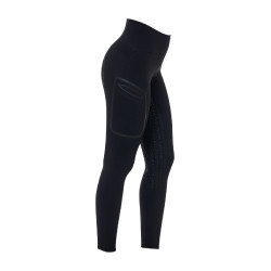 Leggings femme Equestro Ridertechnology taille haute full grip Noir
