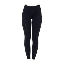 Leggings femme Equestro Ridertechnology taille haute full grip Noir