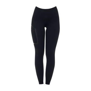 Leggings femme Equestro Ridertechnology taille haute full grip Noir