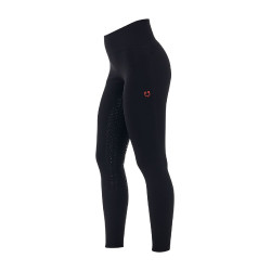 Leggings femme Equestro Ridertechnology taille haute full grip Noir