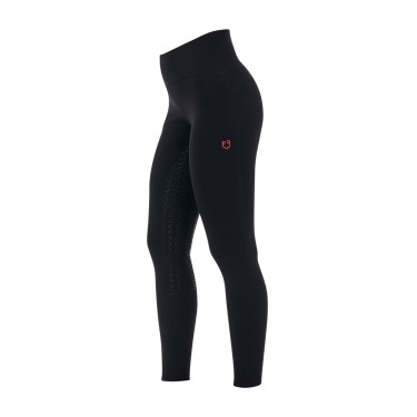 Leggings femme Equestro Ridertechnology taille haute full grip Noir