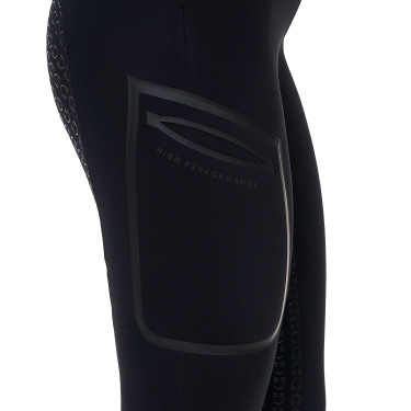 Leggings femme Equestro Ridertechnology taille haute full grip Noir