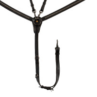 Collier de chasse Equestro avec fourche en cuir tanné et clincher noir