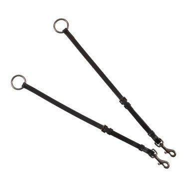 Collier de chasse Equestro avec fourche en cuir tanné et clincher noir