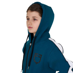 Sweat à capuche Equestro en coton pour fille avec fermeture éclair frontale
