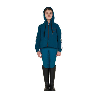 Sweat à capuche Equestro en coton pour fille avec fermeture éclair frontale