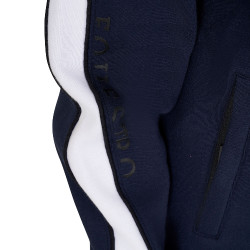 Sweat à capuche Equestro en coton pour fille avec fermeture éclair frontale Marine blazer Bleu marine