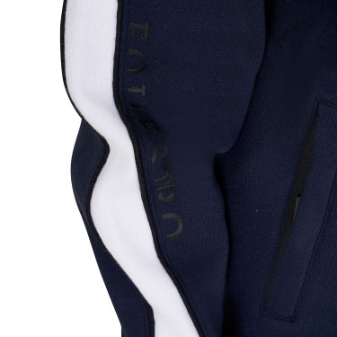 Sweat à capuche Equestro en coton pour fille avec fermeture éclair frontale Marine blazer Bleu marine
