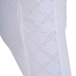 Legging Equestro fille avec découpes perforées Blanc Legging Equestro fille avec découpes perforées Blanc