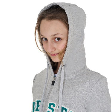Kinderhoodie met rits en badstof-effect opschrift