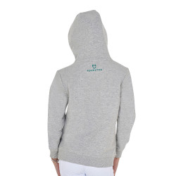 Sweat à capuche Equestro zippé pour enfant avec inscription effet éponge