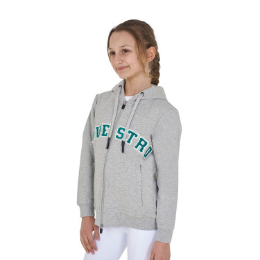 Sweat à capuche Equestro zippé pour enfant avec inscription effet éponge Sweat à capuche Equestro zippé pour enfant avec inscription effet éponge