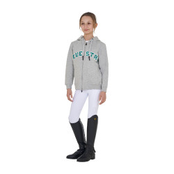 Kinderhoodie met rits en badstof-effect opschrift