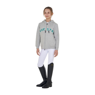 Sweat à capuche Equestro zippé pour enfant avec inscription effet éponge Sweat à capuche Equestro zippé pour enfant avec inscription effet éponge