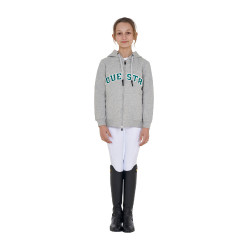 Sweat à capuche Equestro zippé pour enfant avec inscription effet éponge