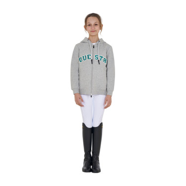 Sweat à capuche Equestro zippé pour enfant avec inscription effet éponge Sweat à capuche Equestro zippé pour enfant avec inscription effet éponge